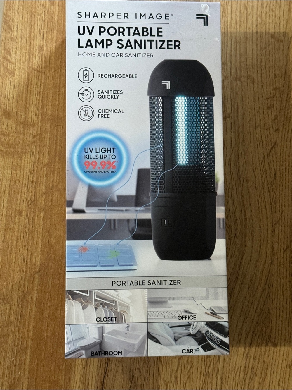 Sharper Image Black UV Portable Lamp Sanitizer